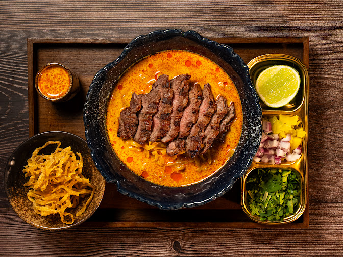 Grilled beef Khao Soi